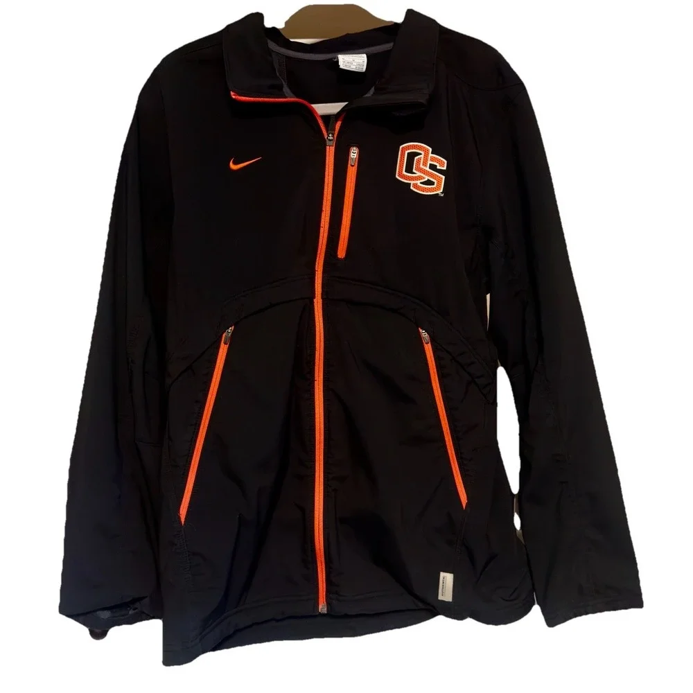 Nike Oregon‎ State Beavers Full Zip Jacket Men's Medium Black Orange Athletic